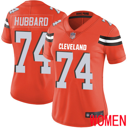 Cleveland Browns Chris Hubbard Women Orange Limited Jersey #74 NFL Football Alternate Vapor Untouchable